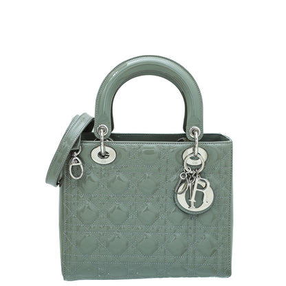 Christian Dior Light Gray Lady Dior Medium Bag Rovelle Bags