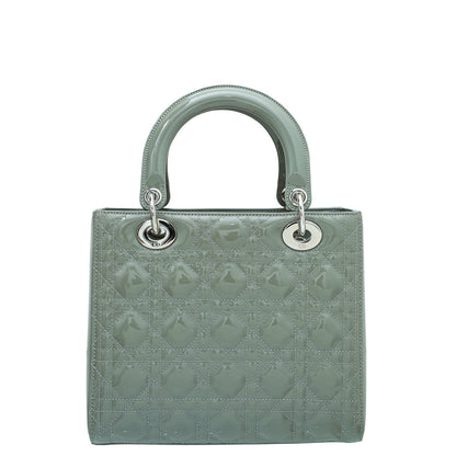 Christian Dior Light Gray Lady Dior Medium Bag Rovelle Bags