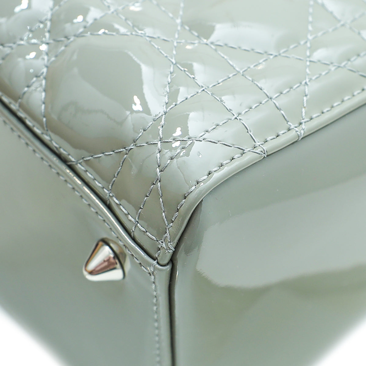 Christian Dior Light Gray Lady Dior Medium Bag Rovelle Bags