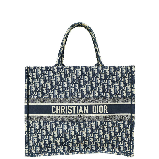 Christian Dior Navy Blue Oblique Book Tote Large Bag Rovelle Bags