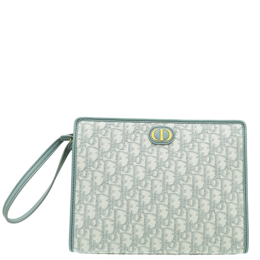 Christian Dior Grey 30 Montaigne Oblique Medium Pouch Rovelle Bags