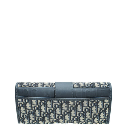 Christian Dior Navy Blue Oblique 30 Montaigne Chain Clutch Rovelle Bags