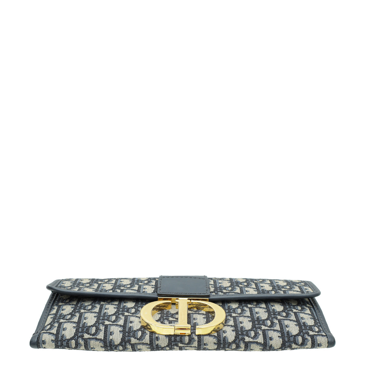 Christian Dior Navy Blue Oblique 30 Montaigne Chain Clutch Rovelle Bags