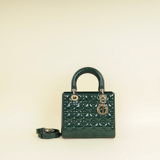 Christian Dior Emerald Green Lady Dior Medium Bag Rovelle Bags
