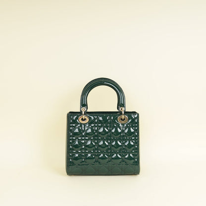 Christian Dior Emerald Green Lady Dior Medium Bag Rovelle Bags