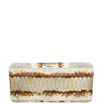 Christian Dior Beige Python Ombre Lady Dior Medium Bag Rovelle Bags