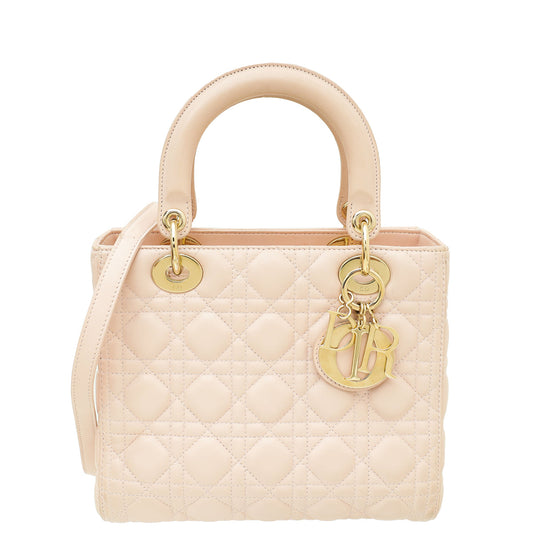Christian Dior Light Pink Lady Dior Medium Bag Rovelle Bags