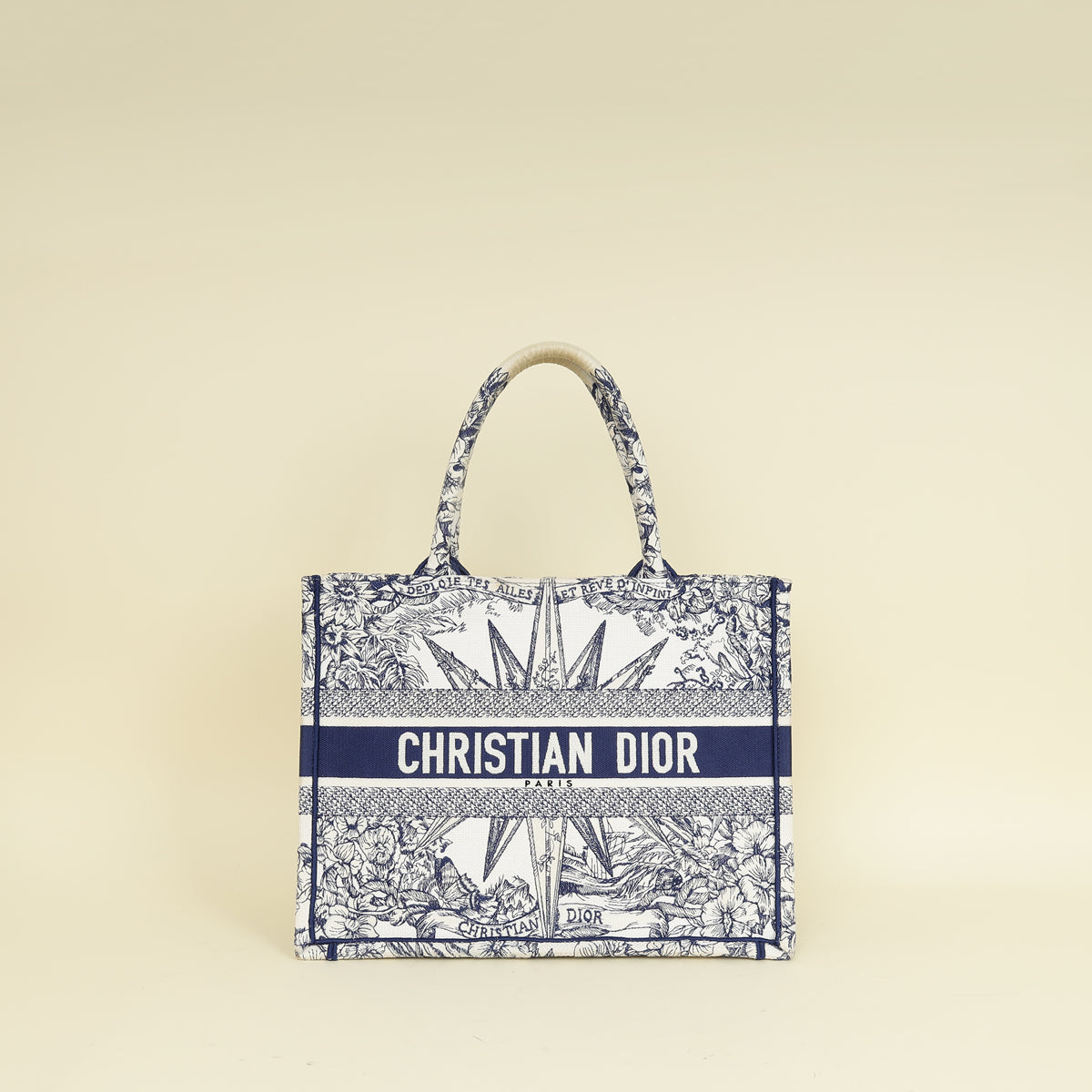 Christian Dior Bicolor Reve D'Infini Embroidery Book Tote Medium Bag Rovelle Bags