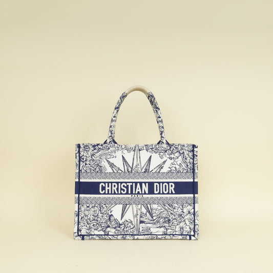 Christian Dior Bicolor Reve D'Infini Embroidery Book Tote Medium Bag Rovelle Bags