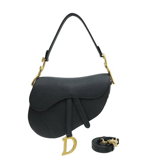 Christian Dior Black Saddle Satchel Medium Bag Rovelle Bags