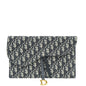 Christian Dior Navy Blue Oblique Saddle Pouch Clutch Rovelle Bags