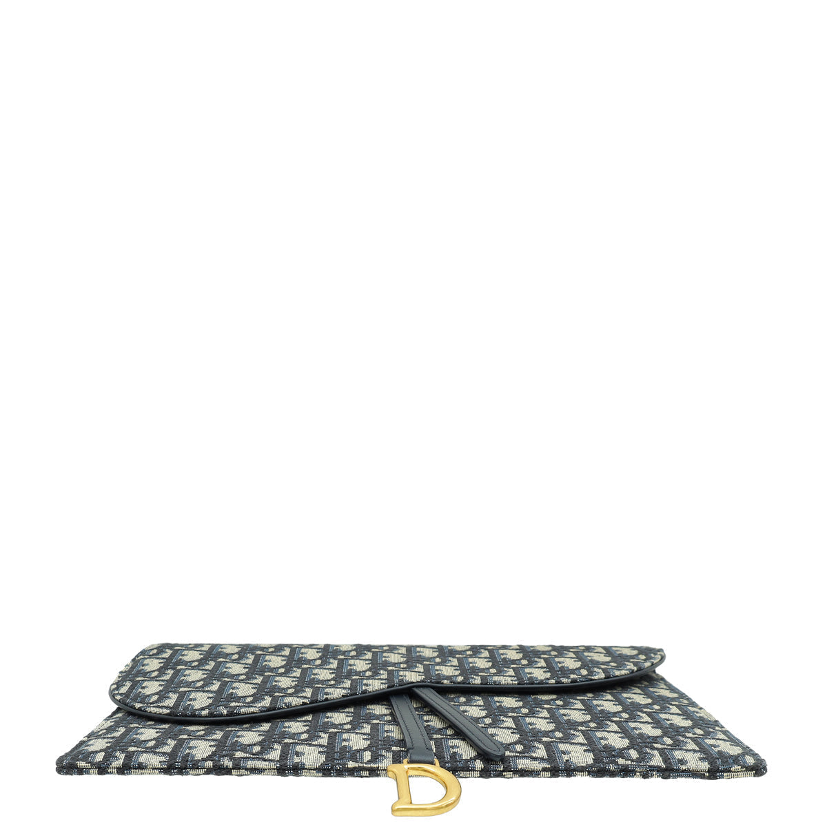 Christian Dior Navy Blue Oblique Saddle Pouch Clutch Rovelle Bags
