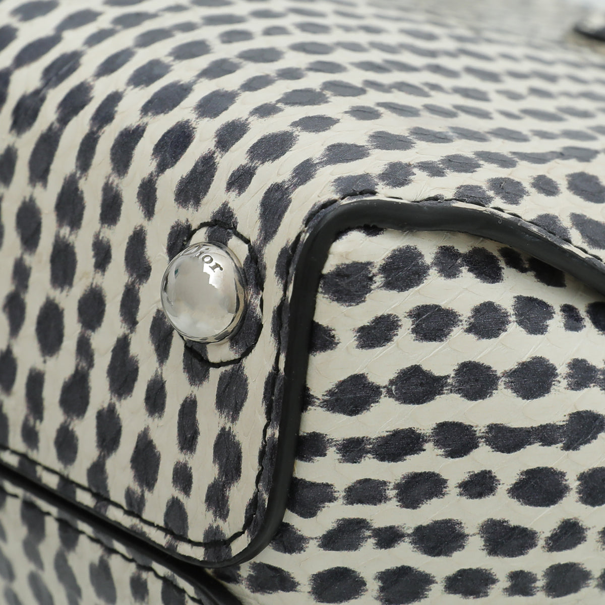 Christian Dior Bicolor Dior Spotted Ayers Open Bar Bag Rovelle Bags