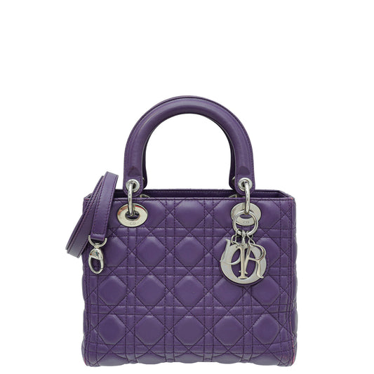 Christian Dior Violet Lady Dior Medium Bag Rovelle Bags