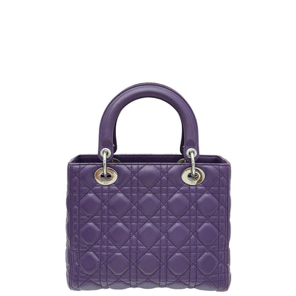 Christian Dior Violet Lady Dior Medium Bag Rovelle Bags