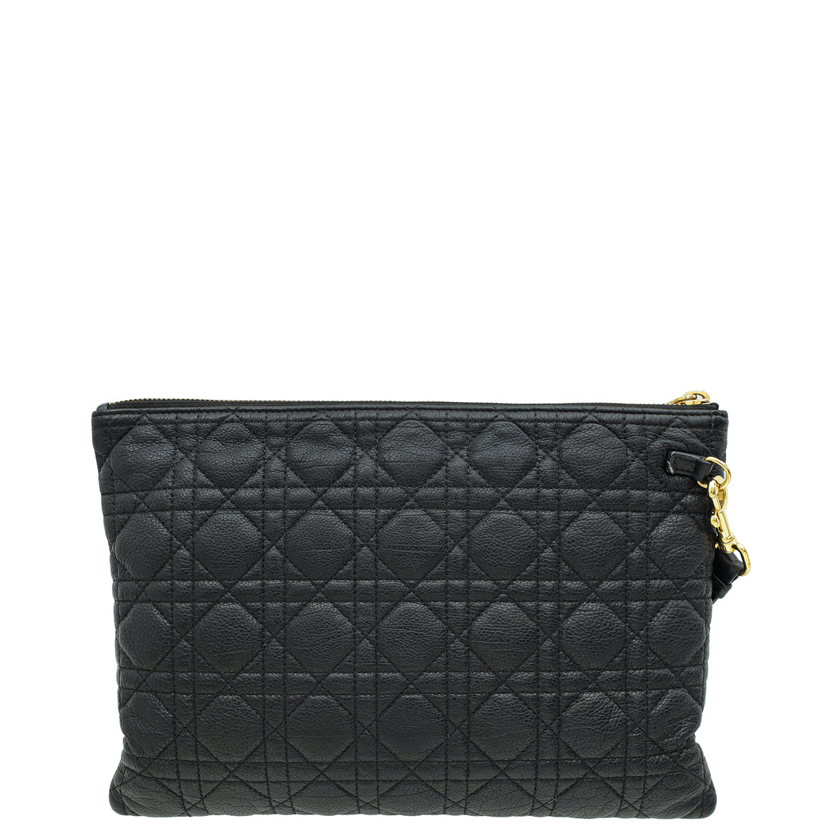 Christian Dior Black Cannage Caro Daily Large Pouch Rovelle Bags