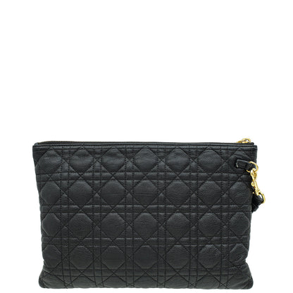 Christian Dior Black Cannage Caro Daily Large Pouch Rovelle Bags
