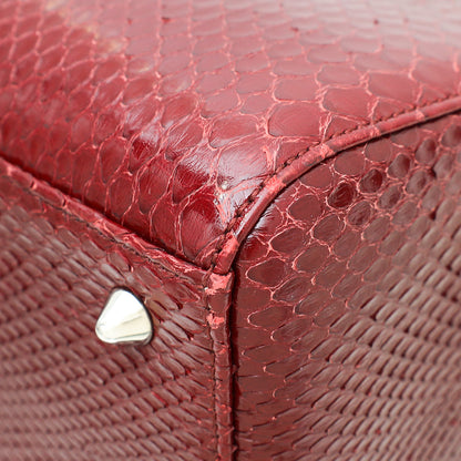Christian Dior Shiny Burgundy Python Lady Dior Medium Bag Rovelle Bags