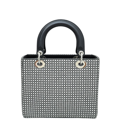 Christian Dior Bicolor Micro Cannage Mesh Patches Lady Dior Medium Bag Rovelle Bags