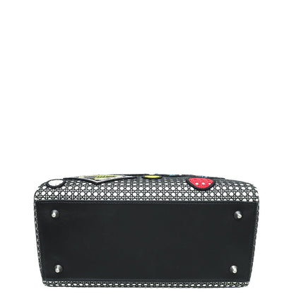 Christian Dior Bicolor Micro Cannage Mesh Patches Lady Dior Medium Bag Rovelle Bags
