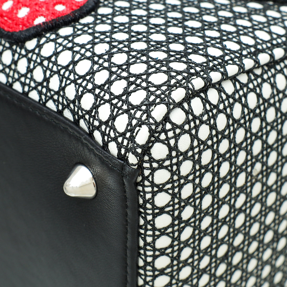 Christian Dior Bicolor Micro Cannage Mesh Patches Lady Dior Medium Bag Rovelle Bags