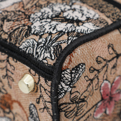 Christian Dior Powder Pink Lady D-Lite Jardin Magique Embroidery Medium Bag Rovelle Bags