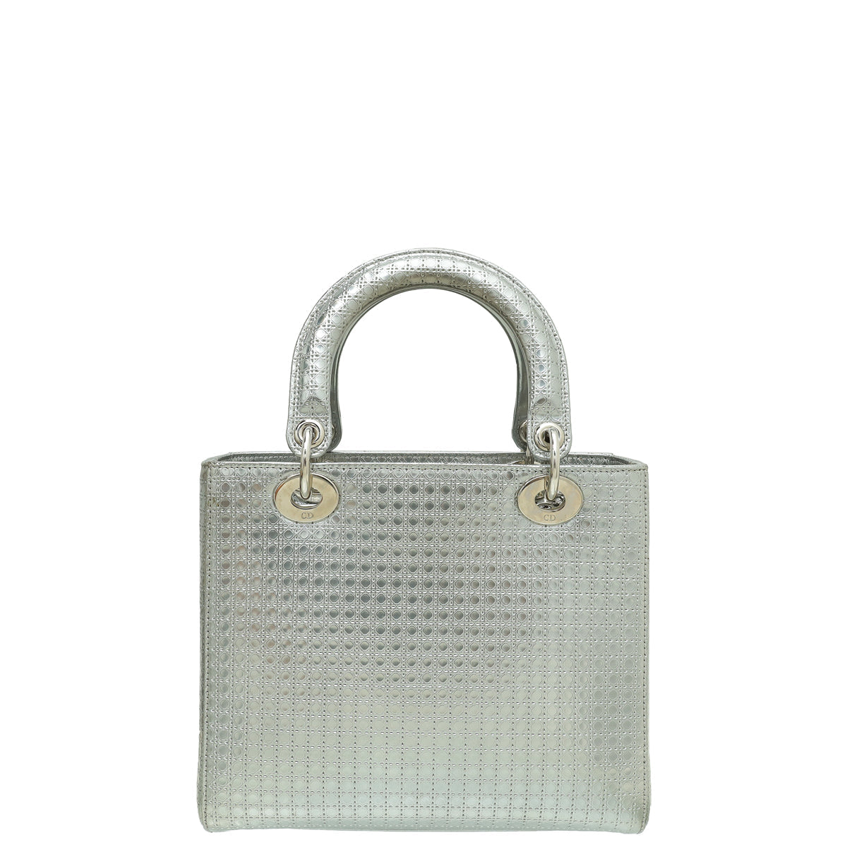 Christian Dior Silver Lady Dior Micro Cannage Medium Bag Rovelle Bags