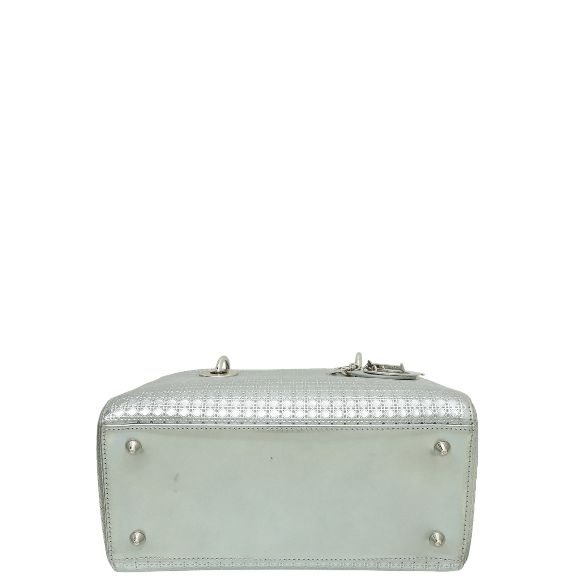 Christian Dior Silver Lady Dior Micro Cannage Medium Bag Rovelle Bags