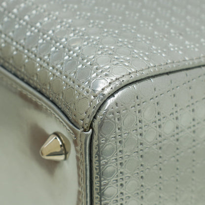 Christian Dior Silver Lady Dior Micro Cannage Medium Bag Rovelle Bags