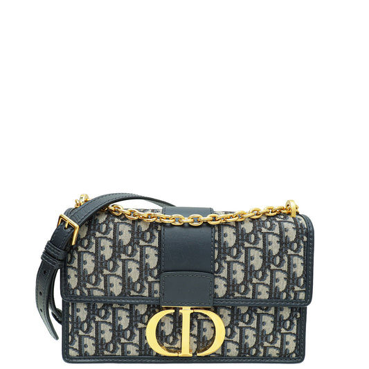 Christian Dior Navy Blue 30 Montaigne Oblique Flap Chain Bag Rovelle Bags