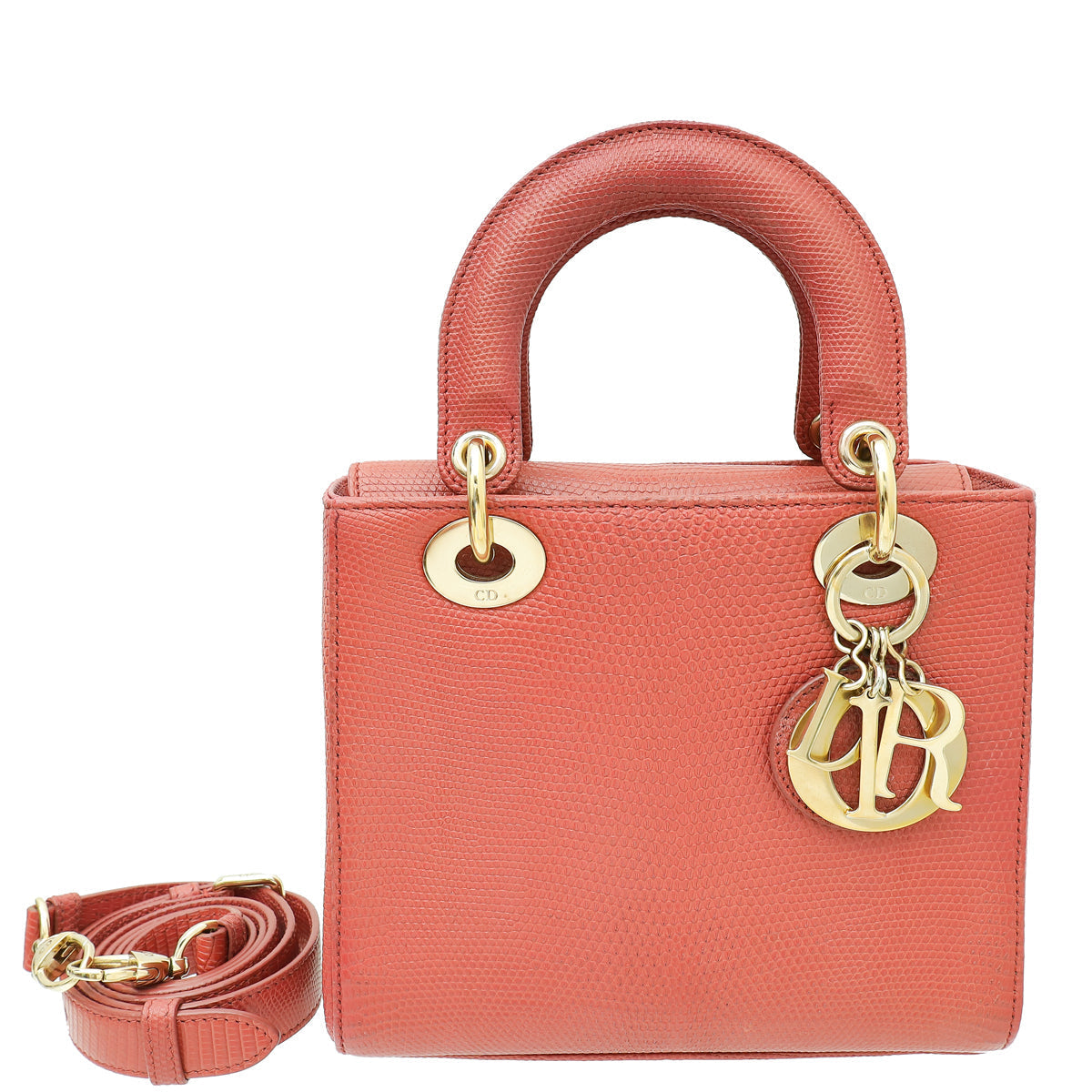 Christian Dior Old Rose Lizard Lady Dior Small Bag Rovelle Bags