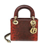 Christian Dior Red Burgundy Lizard Chain Mini Lady Dior Bag Rovelle Bags