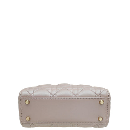 Christian Dior Metallic Pearly Pink Cannage Mini Chain Lady Dior Bag Rovelle Bags