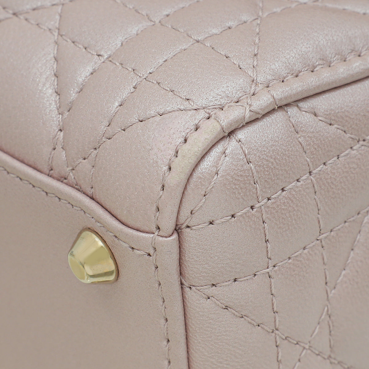 Christian Dior Metallic Pearly Pink Cannage Mini Chain Lady Dior Bag Rovelle Bags