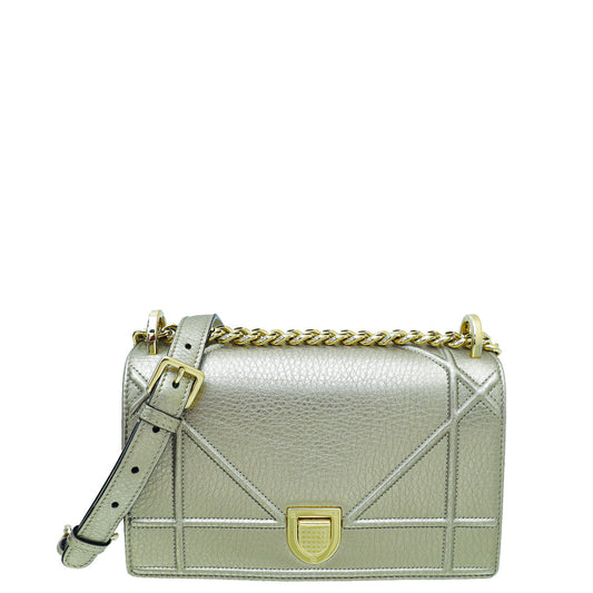 Christian Dior Metallic Champagne Diorama Small Shoulder Bag Rovelle Bags