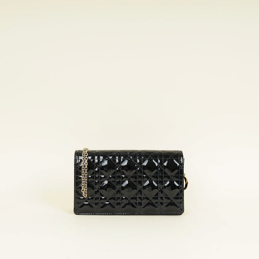 Christian Dior Black Lady Dior Chain Pouch Clutch Rovelle Bags