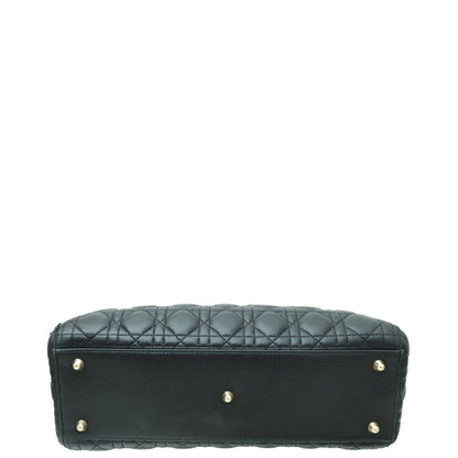 Christian Dior Black Flap Lady Dior Large Bag Rovelle Bags