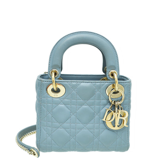 Christian Dior Coud Blue Chain Mini Lady Dior Bag Rovelle Bags
