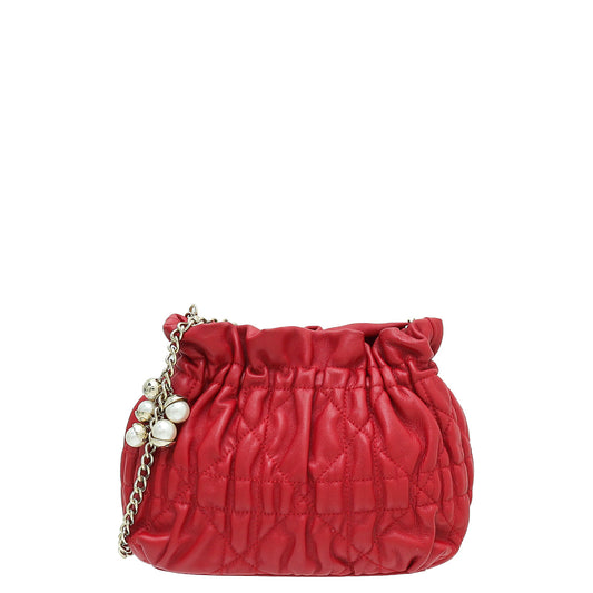 Christian Dior Red Gaufre Cannage Delices Mini Bag Rovelle Bags
