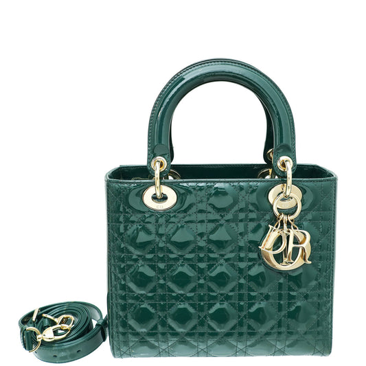 Christian Dior Green Lady Dior Medium Bag Rovelle Bags
