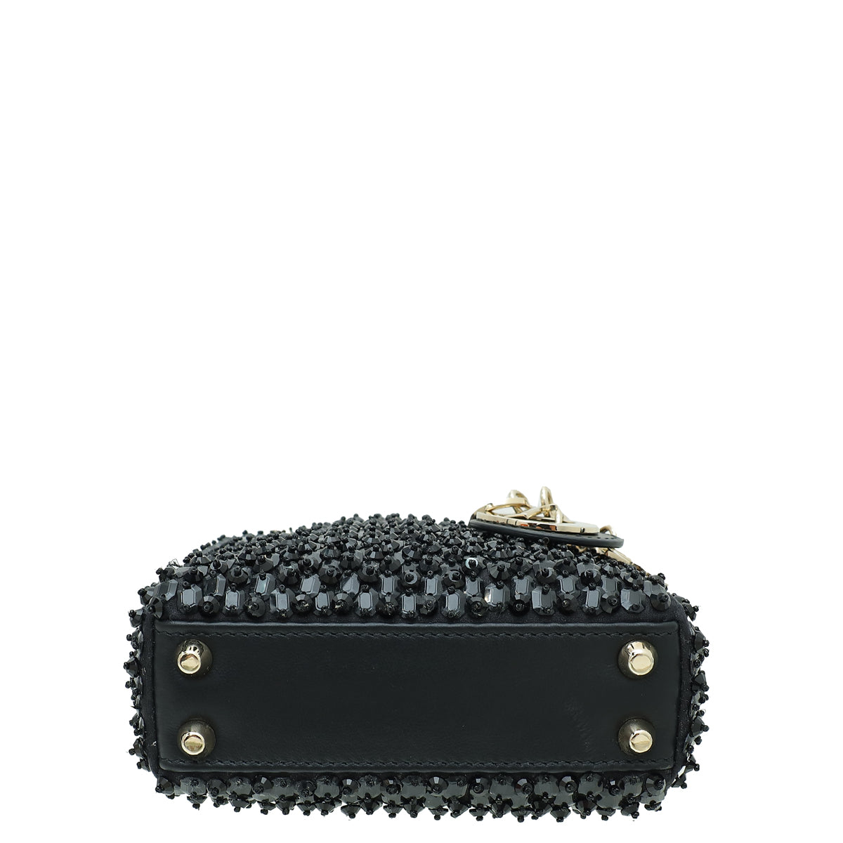 Christian Dior Black Lady Dior Micro Mirrors Beads And Strass Bag Rovelle Bags