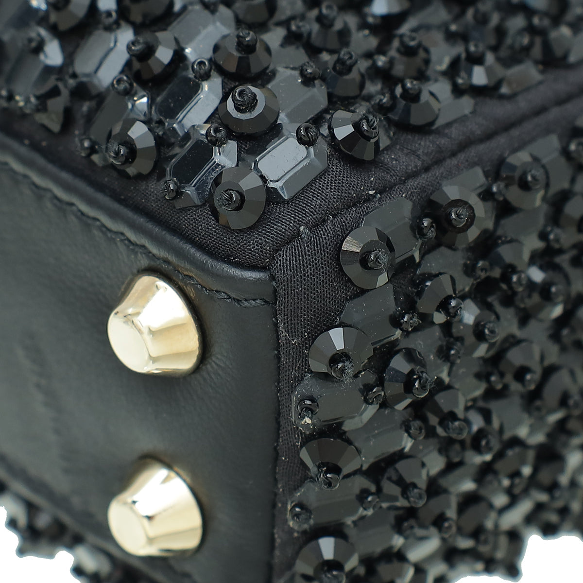 Christian Dior Black Lady Dior Micro Mirrors Beads And Strass Bag Rovelle Bags