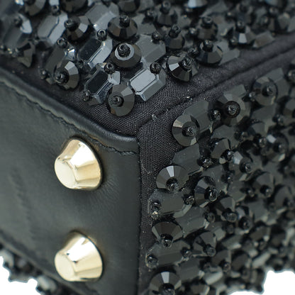 Christian Dior Black Lady Dior Micro Mirrors Beads And Strass Bag Rovelle Bags