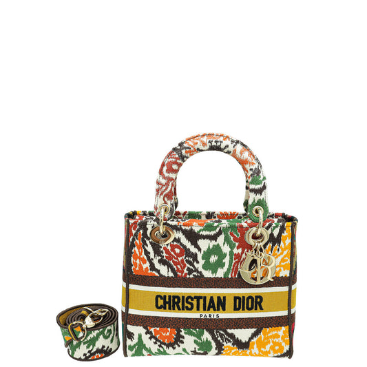 Christian Dior Multicolor Lady D-Lite Paisley Embroidery Medium Bag Rovelle Bags
