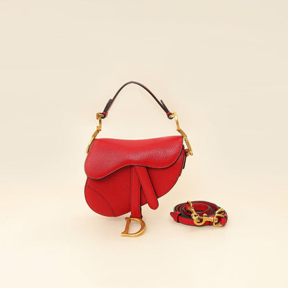 Christian Dior Red Micro Saddle Bag Rovelle Bags