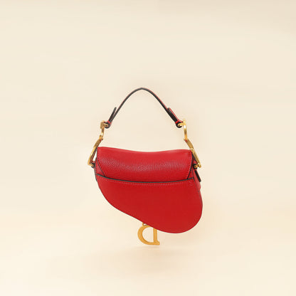Christian Dior Red Micro Saddle Bag Rovelle Bags