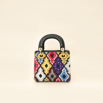 Christian Dior Multicolor Lady Dior Mini Embroidered Bag Rovelle Bags
