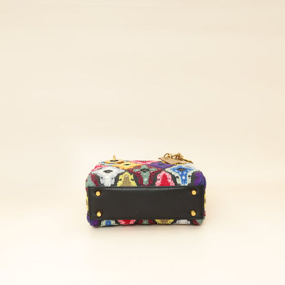 Christian Dior Multicolor Lady Dior Mini Embroidered Bag Rovelle Bags