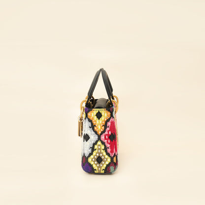 Christian Dior Multicolor Lady Dior Mini Embroidered Bag Rovelle Bags