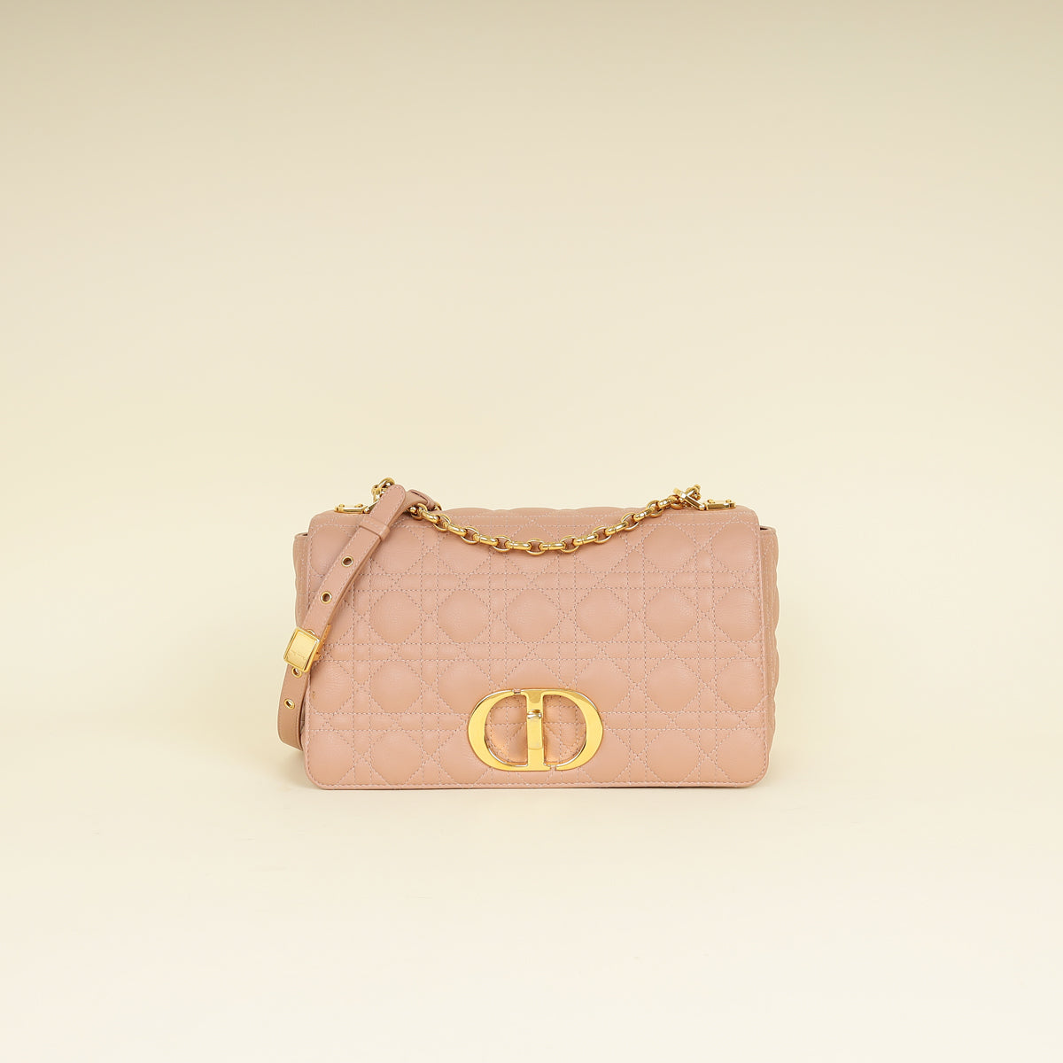 Christian Dior Rose De Vents Caro Cannage Medium Flap Bag Rovelle Bags